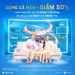 Siêu giảm giá 50% cho khách hàng đăng ký truyền hình MyTV qua ứng dụng