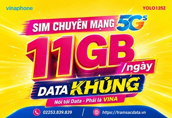 SIM 5G VinaPhone YOLO125Z - Data khủng lên tới 13GB/ngày, đặt mua ngay hôm nay